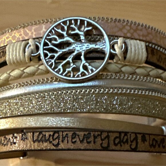 Inspirational Quotes Multi Layer Wrap Bracelet Tree Of Life Magnetic Boho Campus - Picture 2 of 5